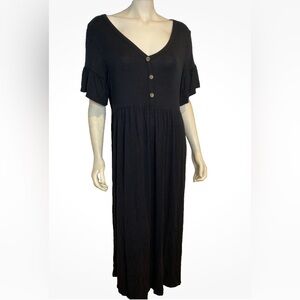 👶🏻🖤A GLOW MATERNITY JERSEY BLACK MAXI DRESS🖤👶🏻